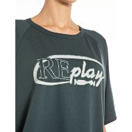 Снимка на REPLAY ДАМСКА OVERSIZED ПАМУЧНА БЛУЗА С ПРИНТ В ЗЕЛЕНО 3