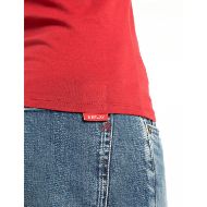 Picture of REPLAY WOMEN'S SKINNY-FIT T-SHIRT WITH EMBROIDERY IN WINE RED 3