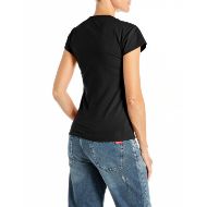 Picture of REPLAY WOMEN'S SKINNY-FIT T-SHIRT WITH EMBROIDERY IN BLACK 2