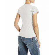 Picture of REPLAY WOMEN'S SKINNY-FIT T-SHIRT WITH EMBROIDERY IN NATURAL WHITE 2
