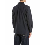 Picture of REPLAY MEN'S RELAXED-FIT COTTON OXFORD SHIRT IN NAVY 2