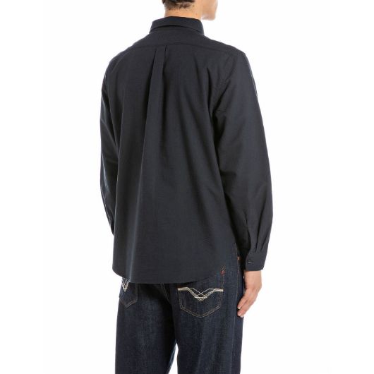 Show details for REPLAY MEN'S RELAXED-FIT COTTON OXFORD SHIRT IN NAVY 2 - FanPoint Picture of REPLAY MEN'S RELAXED-FIT COTTON OXFORD SHIRT IN NAVY 2