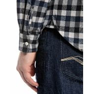 Picture of REPLAY MEN'S CHECKED FLANNEL SHIRT IN BLUE/BLACK/GREY 3