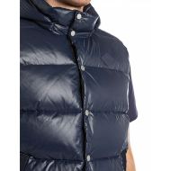 Picture of REPLAY MEN'S PADDED HOODED VEST IN SHINY POLYESTER IN DEEP NAVY 3