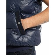 Picture of REPLAY MEN'S PADDED HOODED VEST IN SHINY POLYESTER IN DEEP NAVY 5