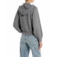 Picture of REPLAY WOMEN'S OVERSIZED HOODED JUMPER IN IRON MELANGE 2