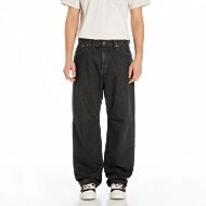 Picture of REPLAY MEN'S INC PITMAN RELAXED-FIT JEANS 12.5 OZ BLACK COTTON DENIM IN BLACK DELAVÉ 1