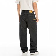 Picture of REPLAY MEN'S INC PITMAN RELAXED-FIT JEANS 12.5 OZ BLACK COTTON DENIM IN BLACK DELAVÉ 3