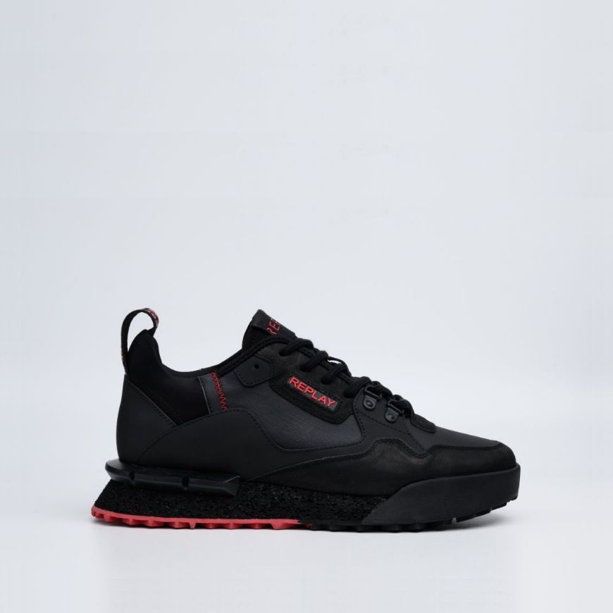 Picture of REPLAY MEN'S FIELD SPEED RAW 25 SNEAKERS IN BLACK