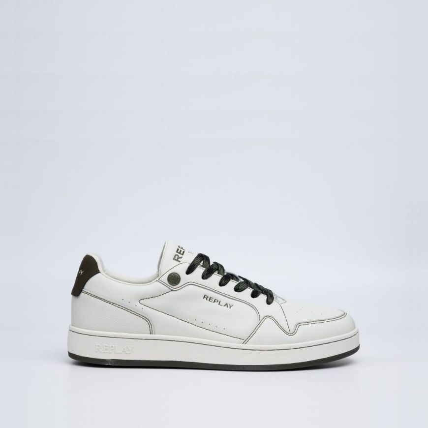 Picture of REPLAY MEN'S SMASH CHOICE 3 S SNEAKERS IN OFF WHITE GREEN
