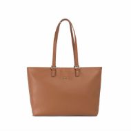 Picture of REPLAY WOMEN'S SOLID-COLOUR SHOPPER WITH LOGO IN CARAMEL CAFE 1