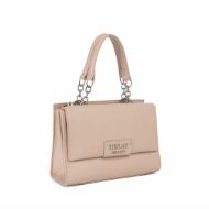 Picture of REPLAY WOMEN'S SOLID-COLOURED BAG WITH CHAIN HANDLE AND SHOULDER STRAP IN MOON LIGHT 2