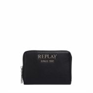 Picture of REPLAY WOMEN'S ZIP AROUND PURSE WITH LOGO IN BLACK 1