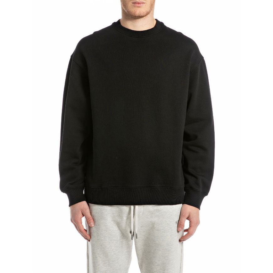 Picture of REPLAY MEN'S RELAXED-FIT SWEATSHIRT IN BLACK