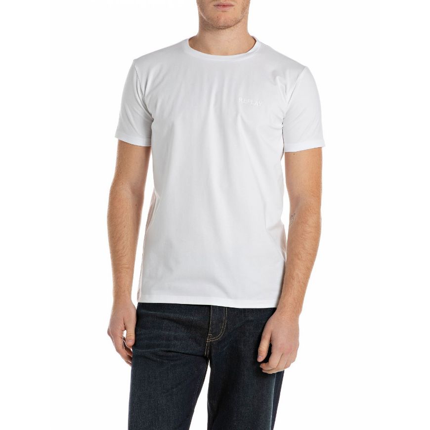 Снимка на REPLAY МЪЖКА SLIM-FIT ЕЛАСТИЧНА ПАМУЧНА БЛУЗА С ЛОГО В БЯЛО