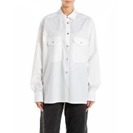 Picture of REPLAY WOMEN'S OVERSIZED POPLIN SHIRT IN WHITE 1