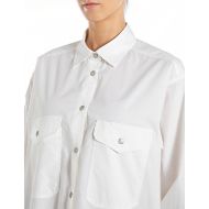 Picture of REPLAY WOMEN'S OVERSIZED POPLIN SHIRT IN WHITE 4