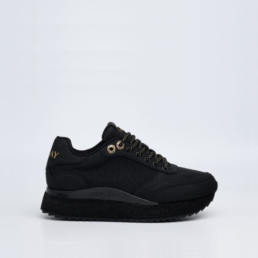 Picture of REPLAY WOMEN'S PENNY UNDER SNEAKERS IN BLACK