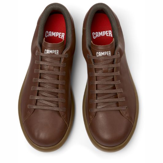 Show details for CAMPER MEN'S PELOTAS SOLLER LEATHER SNEAKERS IN BROWN Picture of CAMPER MEN'S PELOTAS SOLLER LEATHER SNEAKERS IN BROWN