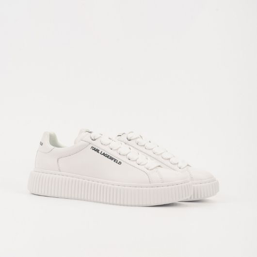 Show details for KARL LAGERFELD MEN'S KAPRIKA LONG LOGO LACE IN WHITE 2 - FanPoint Picture of KARL LAGERFELD MEN'S KAPRIKA LONG LOGO LACE IN WHITE 2