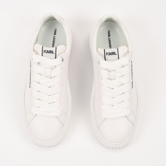 Show details for KARL LAGERFELD MEN'S KAPRIKA LONG LOGO LACE IN WHITE 3 - FanPoint Picture of KARL LAGERFELD MEN'S KAPRIKA LONG LOGO LACE IN WHITE 3