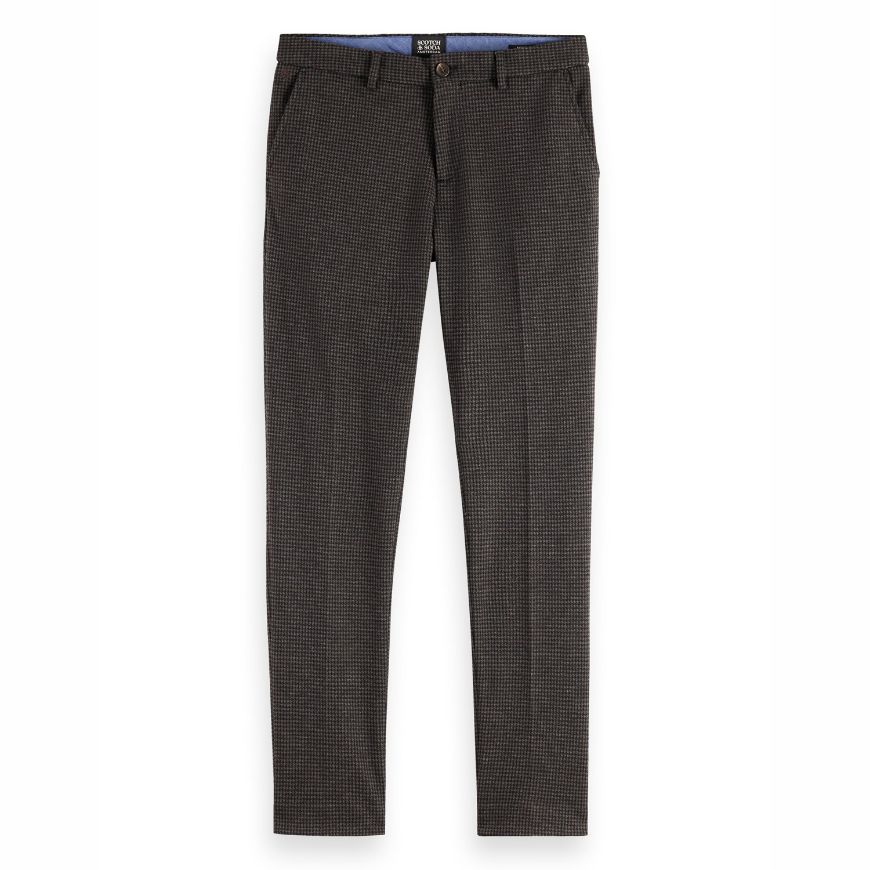 Снимка на SCOTCH&SODA MEN'S SEASONAL CORE - MOTT - TAILORED JERSEY YARN DYED CHINO IN DARK GREY