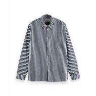 Снимка на SCOTCH&SODA MEN'S STRIPED RELAXED FIT POPLIN SHIRT IN NAVY/WHITE STRIPES 1