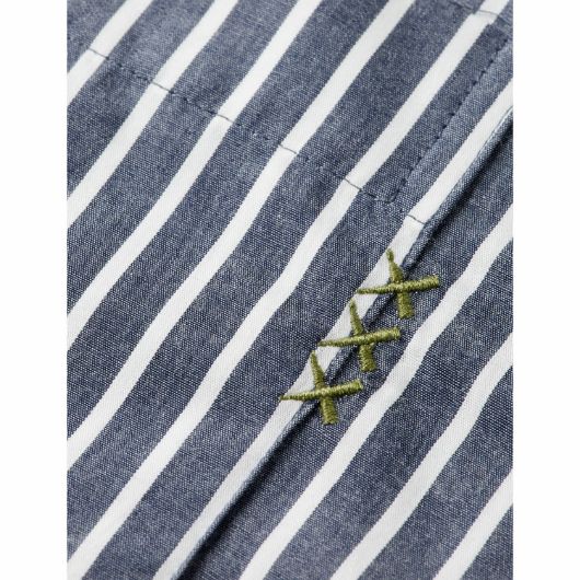 Show details for SCOTCH&SODA MEN'S STRIPED RELAXED FIT POPLIN SHIRT IN NAVY/WHITE STRIPES 3 - FanPoint Picture of SCOTCH&SODA MEN'S STRIPED RELAXED FIT POPLIN SHIRT IN NAVY/WHITE STRIPES 3