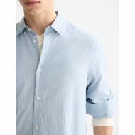Снимка на SCOTCH&SODA MEN'S YARN-DYED STRIPE SHIRT IN MEDIUM BLUE/ GREEN STRIPES 7