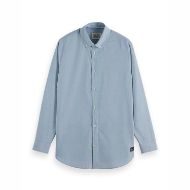 Снимка на SCOTCH&SODA MEN'S YARN-DYED STRIPE SHIRT IN MEDIUM BLUE/ GREEN STRIPES 3