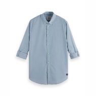 Снимка на SCOTCH&SODA MEN'S YARN-DYED STRIPE SHIRT IN MEDIUM BLUE/ GREEN STRIPES 1