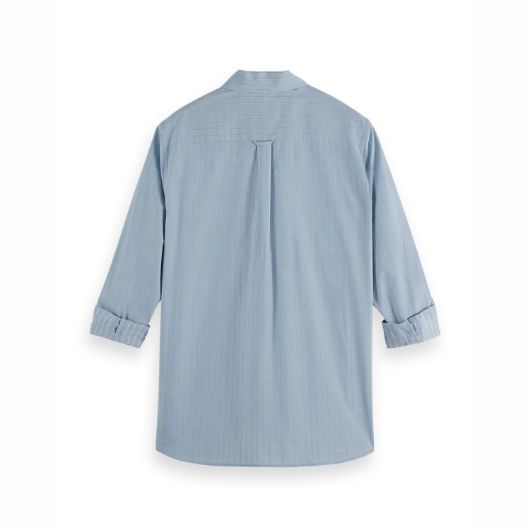 Show details for SCOTCH&SODA MEN'S YARN-DYED STRIPE SHIRT IN MEDIUM BLUE/ GREEN STRIPES 2 - FanPoint Picture of SCOTCH&SODA MEN'S YARN-DYED STRIPE SHIRT IN MEDIUM BLUE/ GREEN STRIPES 2