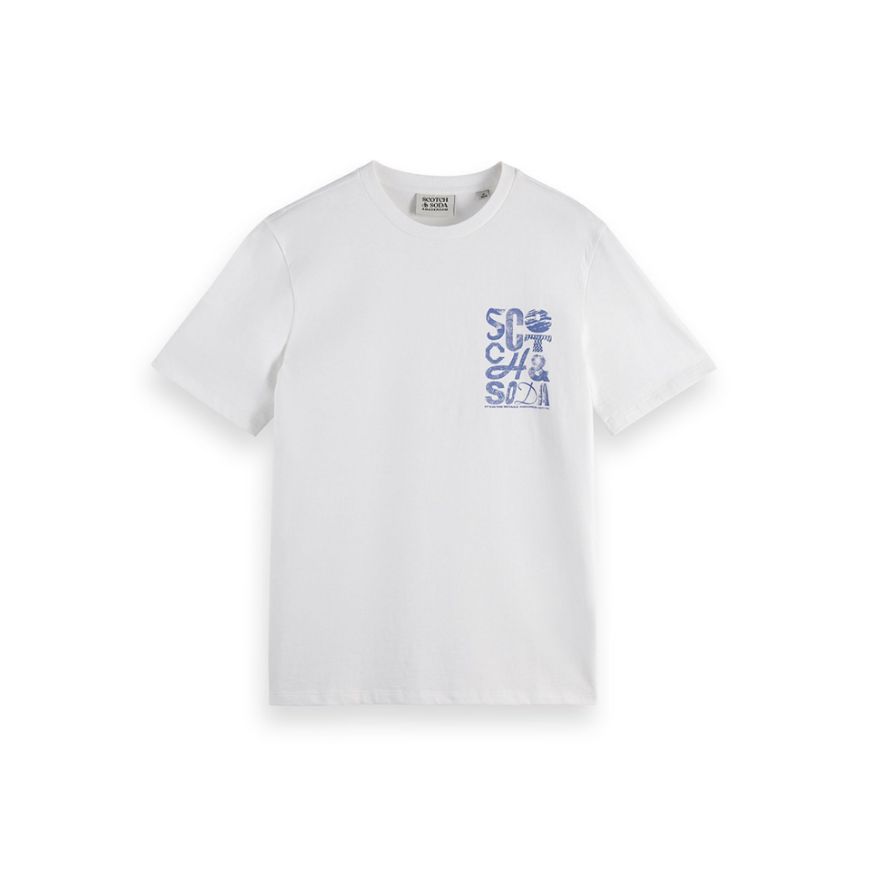 Снимка на SCOTCH&SODA MEN'S REGULAR FIT LEFT CHEST LOGO T-SHIRT IN WHITE