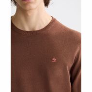 Снимка на SCOTCH&SODA MEN'S SEASONAL CORE - REGULAR FIT ECOVERO BLEND CREWNECK IN MEDIUM BROWN 6