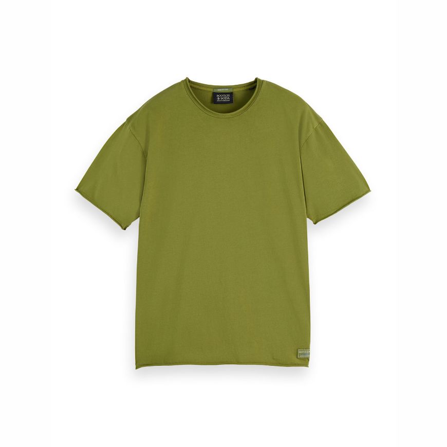 Снимка на SCOTCH&SODA MEN'S RAW EDGE T-SHIRT IN DARK GREEN