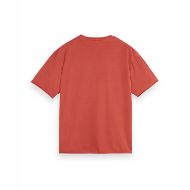 Снимка на SCOTCH&SODA MEN'S RAW EDGE T-SHIRT IN MEDIUM RED 2