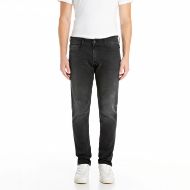 Picture of REPLAY MEN'S ROCCO COMFORT-FIT JEANS 11 OZ BLACK OD DENIM IN BLACK DELAVÉ 1