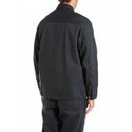Picture of REPLAY MEN'S BUTTONED DENIM JACKET IN DARK GREY 2