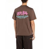 Picture of REPLAY MEN'S INC REGULAR-FIT WRKS HEAVY COTTON T-SHIRT IN COFFEE BEAN 2