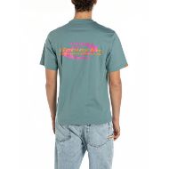 Picture of REPLAY MEN'S INC REGULAR-FIT GEAR T-SHIRT IN HARDWARE AZURE 2