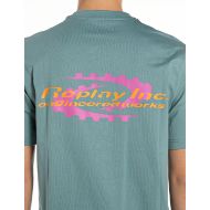 Picture of REPLAY MEN'S INC REGULAR-FIT GEAR T-SHIRT IN HARDWARE AZURE 4