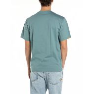 Picture of REPLAY MEN'S INC REGULAR-FIT TRIP T-SHIRT IN HARDWARE AZURE 2