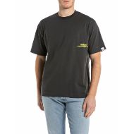 Picture of REPLAY MEN'S BASIC JERSEY T-SHIRT WITH PRINTS IN IRON 1
