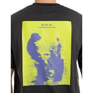 Picture of REPLAY MEN'S BASIC JERSEY T-SHIRT WITH PRINTS IN IRON 4