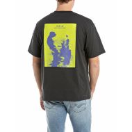 Picture of REPLAY MEN'S BASIC JERSEY T-SHIRT WITH PRINTS IN IRON 2