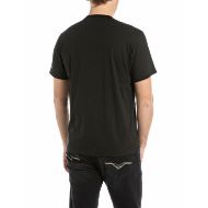 Picture of REPLAY MEN'S T-SHIRT WITH BLURRY LETTERING IN BLACK 2