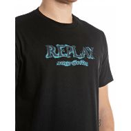 Picture of REPLAY MEN'S T-SHIRT WITH BLURRY LETTERING IN BLACK 3