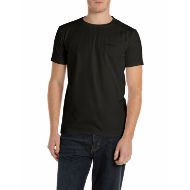 Picture of REPLAY MEN'S SLIM-FIT STRETCH JERSEY T-SHIRT WITH LOGO IN BLACK 1