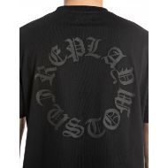 Picture of REPLAY MEN'S RELAXED-FIT JERSEY T-SHIRT WITH CUSTOM REPLAY PRINT IN BLACK 4