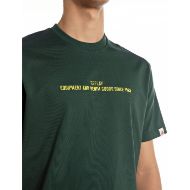 Picture of REPLAY MEN'S RELAXED-FIT COTTON T-SHIRT WITH LETTERING IN BOTTLE GREEN 3
